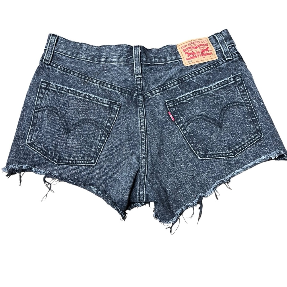 Levi’s 501 Original Jean Shorts Size 28 Washed Black - Picture 3 of 16